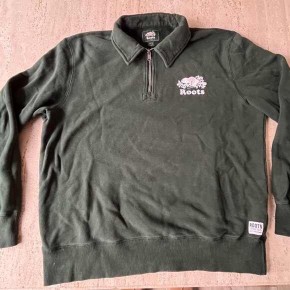 Dark Green Roots Quarterzip - Picture 2 of 3